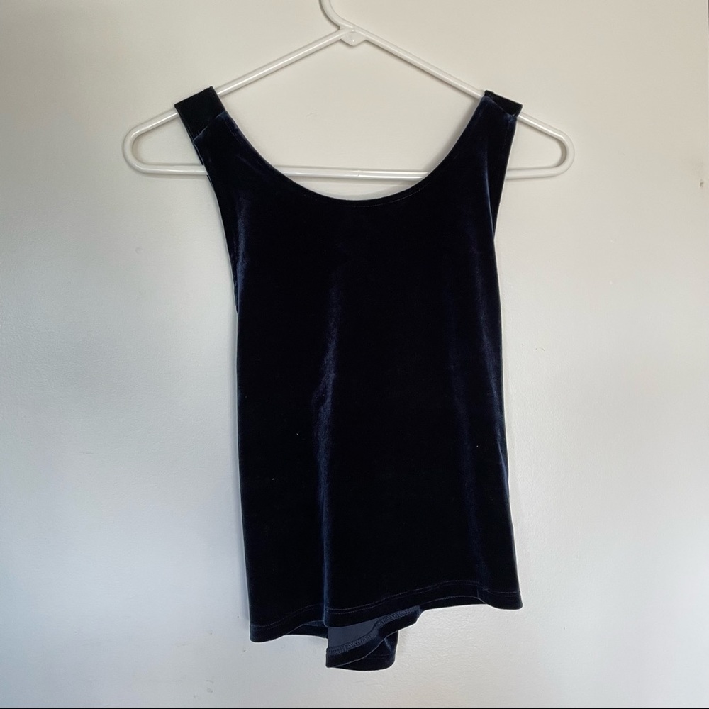 Monk and Lou navy blue velvet cross back tank top size large